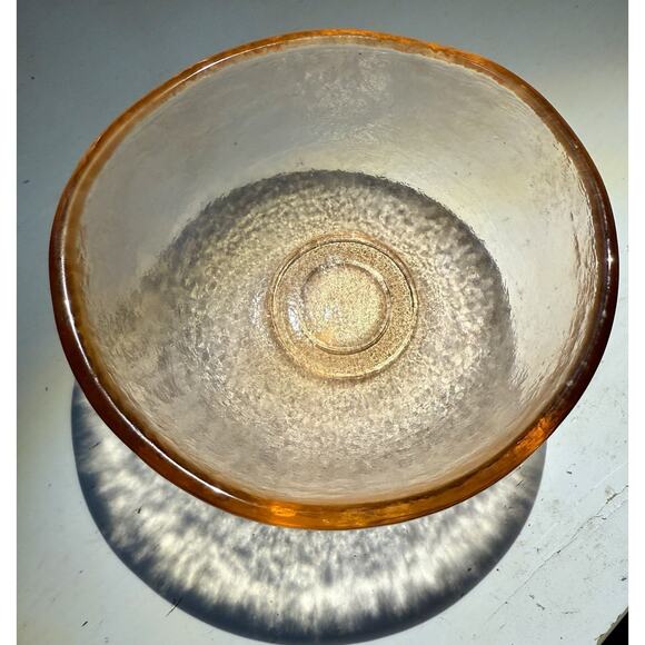John Gilmor Glassworks Signed Copper Wave Textured Glass Bowl RARE Art Glass - Picture 3 of 10